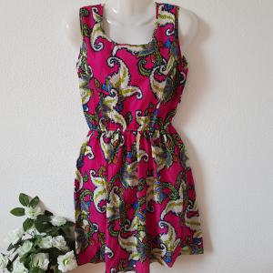 M-es ujjatlan nyári ruha - pink alapon török mintás