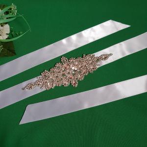 Strasszköves menyasszonyi öv, hófehér szatén öv