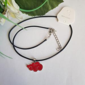 Tűzzománcos Akatsuki felhő medál viaszolt zsinóron - Naruto Anime nyaklánc