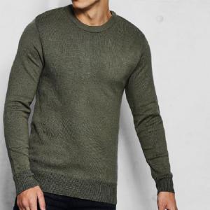 XL-es khaki zöld színű, vékony kötött, férfi pulóver