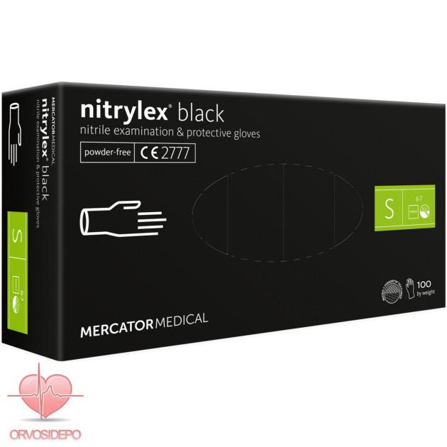 nitrylex® black púdermentes nitril kesztyű (S,M,L méret)