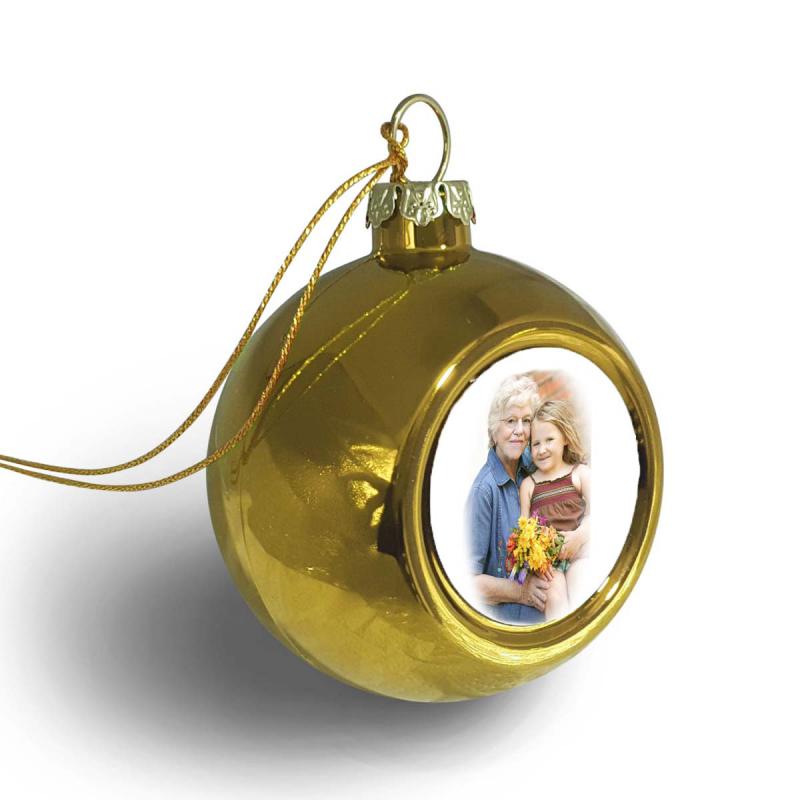 Gömb alakú karácsonyfadísz - arany