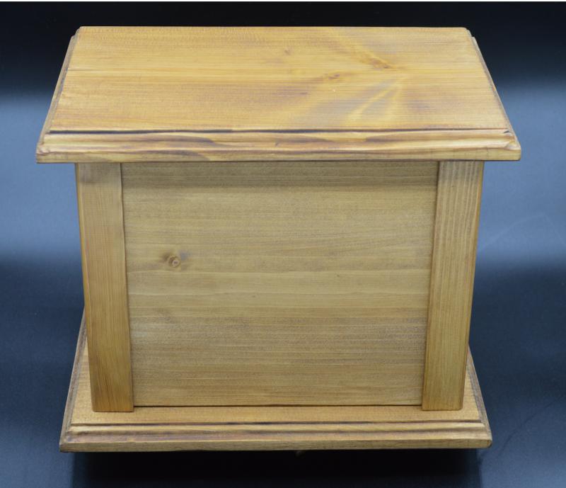 Tömör fa urna dió színben, urnakoporsó 56