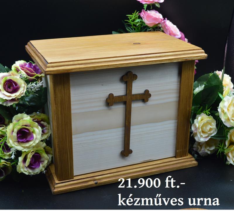 Urna tömör fából készítve dió színben urnakoporsó fa