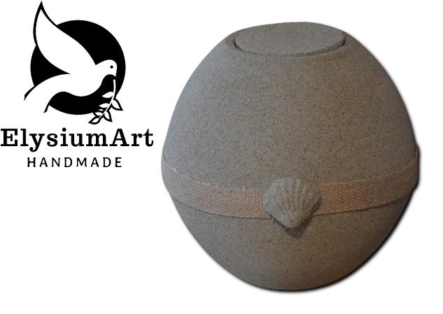 Vizi Urna gömb lebomló kvarc homok kagylós dísszel