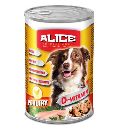 Alice Professional Dog konzerv - csirke (1240g) nedves eledel kutyák részére