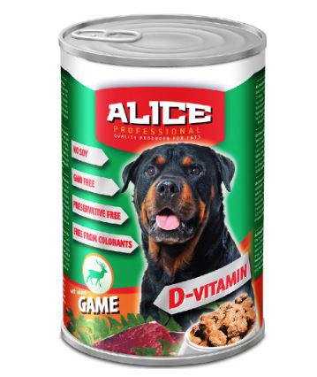 Alice Professional Dog konzerv - vad (1240g) nedves eledel kutyák részére