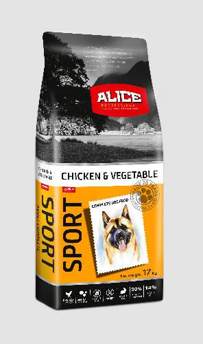 Alice Professional Sport csirke és rizs száraztáp - Felnőtt kutyák részére (17kg)