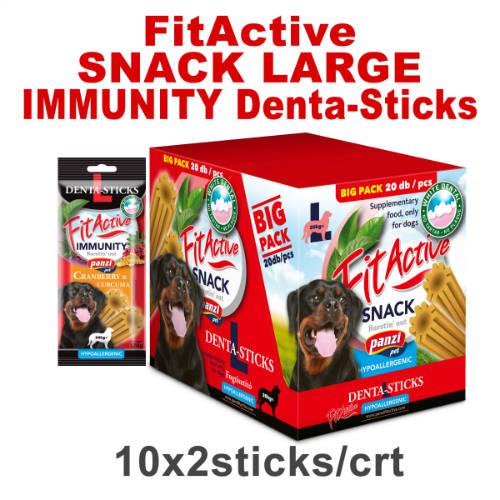 FitActive SNACK Denta-Sticks Hypoallergenic Immunity "L" - jutalomfalat (vörösáfonya, kurkuma) kutyák részére (10dbx170g)