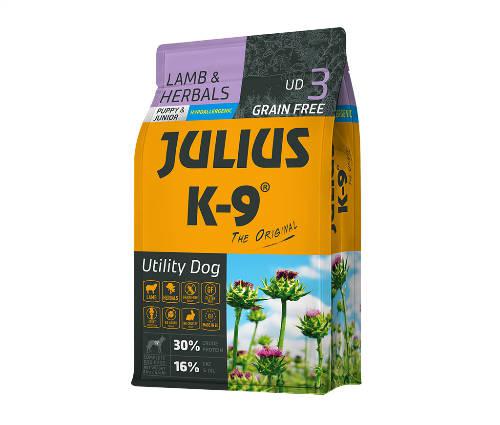 JULIUS K-9 3kg Utility Dog Hypoallergenic Lamb,herbals Puppy (bárány,gyógynövény) száraztáp - Kölyök kutyák részére (Hipoallergén - 3kg)