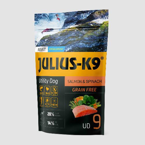 Julius K-9 Utility Dog Hypoallergenic Salmon,spinach Adult (lazac,spenót) száraztáp - Felnőtt kutyák részére (Hipoallergén - 340g)