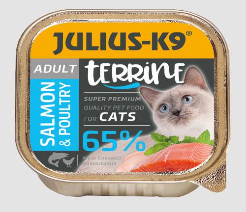 Julius-K9 Cat Terrine Adult Salmon&Poultry; - nedveseledel (lazac,szárnyas) felnőtt macskák részére (100g)