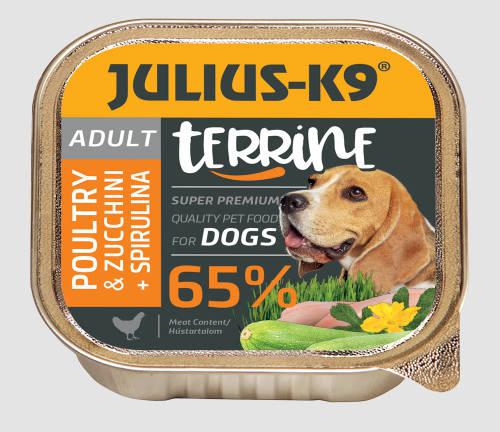 Julius-K9 Dog Terrine Adult Szárnyas és cukkini - nedveseledel felnőtt kutyák részére (150g)
