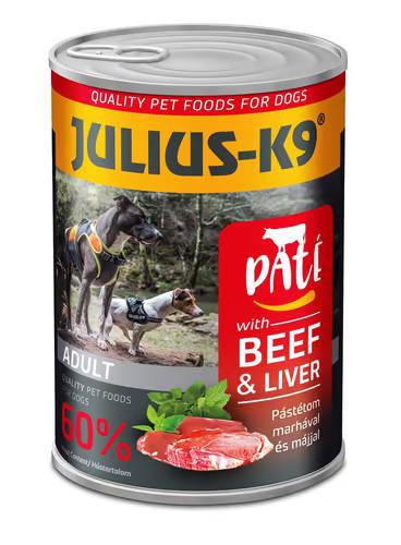 JULIUS - K9 paté beef and liver - nedveseledel (marha,máj) felnőtt kutyák részére (400g)