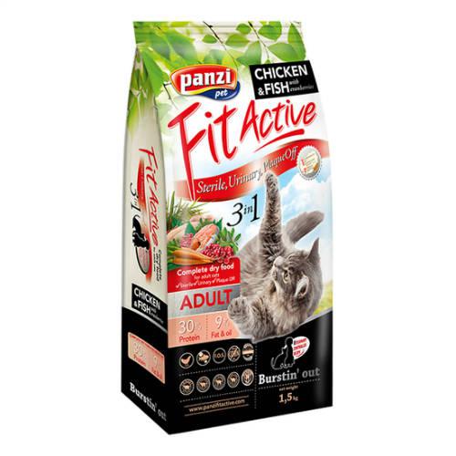 Panzi FitActive 3in1 Adult (hal,baromfi) Panzi FitActive Sensitive Cat Adult (baromfi,hal) száraztáp - Felnőtt macskák részére (1,5kg)