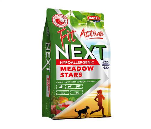 Panzi FitActive Next Meadow Stars Adult (nyúl,bárány,marha,rizs,alma) száraztáp - Ételallergiás, felnőtt kutyák részére (Hipoallergén - 3kg)