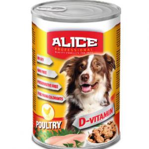 Alice Professional Dog konzerv - csirke (1240g) nedves eledel kutyák részére