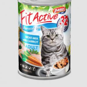 Fitactive konzerv Adult (csirke,pulyka,kacsa,liba,répa) konzerv - Felnőtt macskák részére (415g)