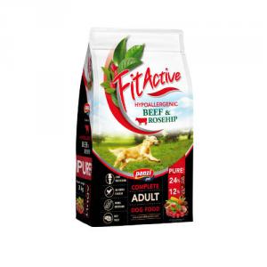 FitActive PURE Hypoallergenic Beef-Rosehip - száraztáp (marha,csipkebogyó) felnőtt kutyák részére (Hipoallergén - 3kg)