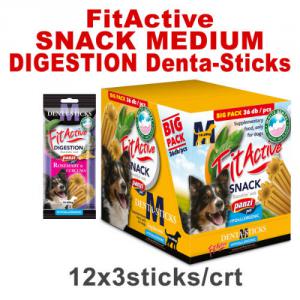 FitActive SNACK Denta-Sticks Hypoallergenic Digestion "M" - jutalomfalat (rozmaring, kurkuma) kutyák részére (12dbx150g/#)