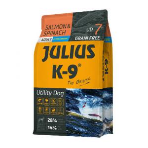 JULIUS K-9 3kg Utility Dog Hypoallergenic Salmon,spinach Adult (lazac,spenót) száraztáp - Felnőtt kutyák részére (Hipoallergén - 3kg)