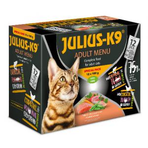Julius-K9 Adult Menu Special Pack (lazac-tonhal, csirke-pulyka szószban) macskák részére (12x100g)