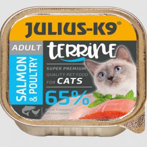 Julius-K9 Cat Terrine Adult Salmon&Poultry; - nedveseledel (lazac,szárnyas) felnőtt macskák részére (100g)