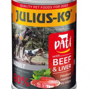 JULIUS - K9 paté beef and liver - nedveseledel (marha,máj) felnőtt kutyák részére (400g)