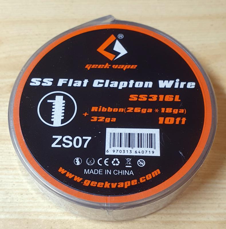 ( f )         Geekwape -  SS Flat Clapton Wire (26GAx18GA)+32GA  Ellenállás huzal