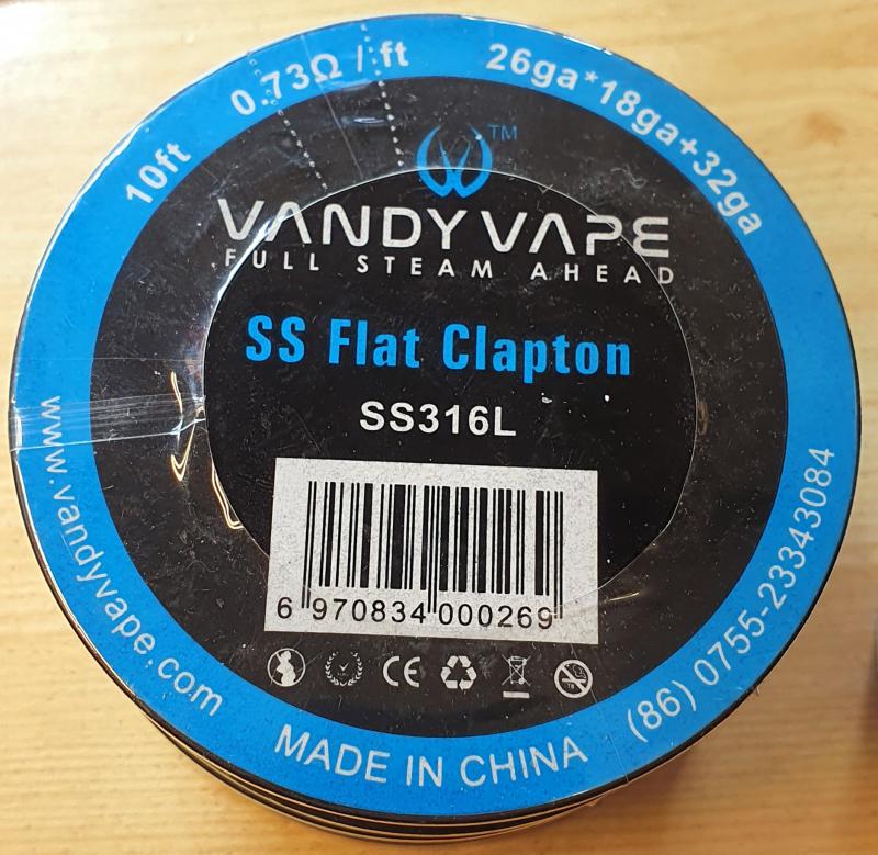 (e)     Vandy Vape - Flat Clapton huzal - Model: : SS316L -Ellenállás huzal
