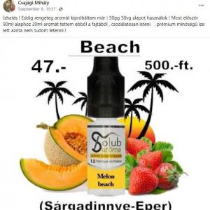 ( 047.-)   /UTOLSÓ DARABOK --- Melon Beach-Sárgadinnye,eper  (10ml)