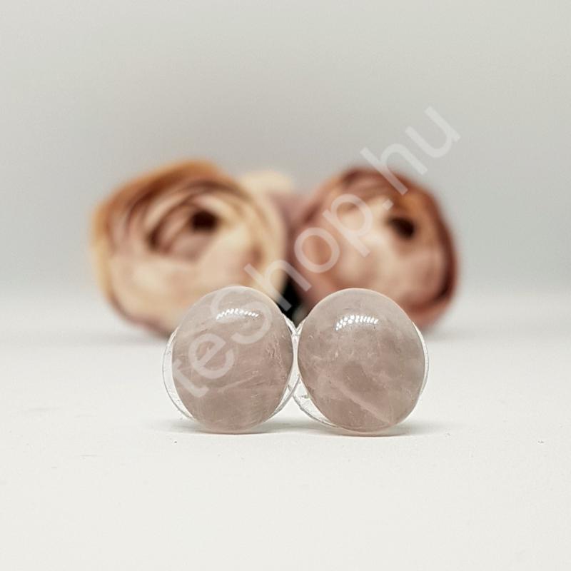 Rózsakvarc ovális füli