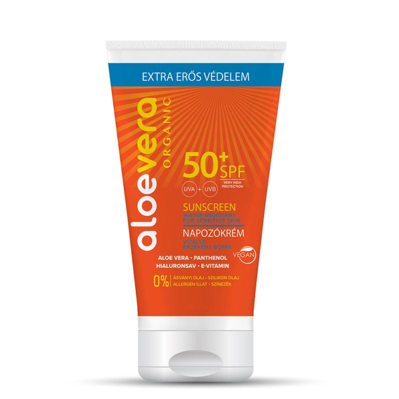 Aloe Vera Organic SPF50 Napozó krém arcra és testre 150ml