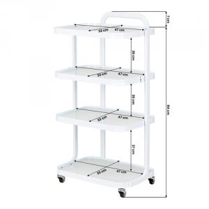 4 üvegpolcos eszköztartó állvány, lámpatartóval