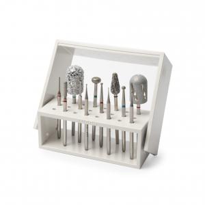 Diabéteszes köröm- és bőrkezelő frézer szett (12 db-os) + sterilizáló box és állvány