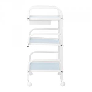 Eszköztároló kocsi üvegpolcos, kihúzható fiókkal