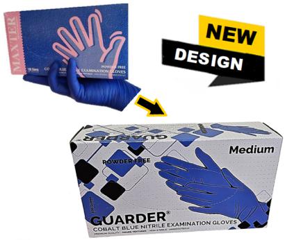 Nitril gumikesztyű, 3 gr, púdermentes Maxter kék 100db L méret