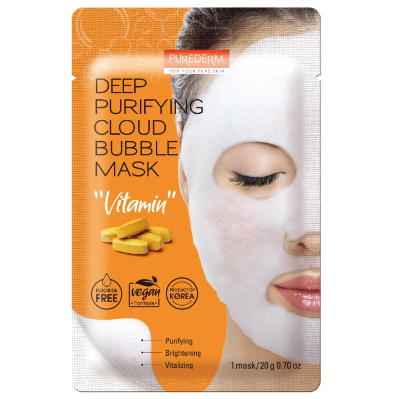 PureDerm Vitaminos mélytisztító bubble habmaszk 20g