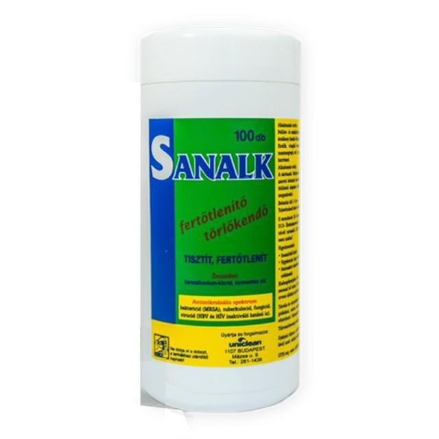 Sanalk Plusz fertőtlenítő kendő 100db/doboz
