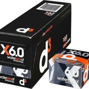 d3 X6.0 – Vízálló kineziológiai tapasz FEKETE 5cmx6m