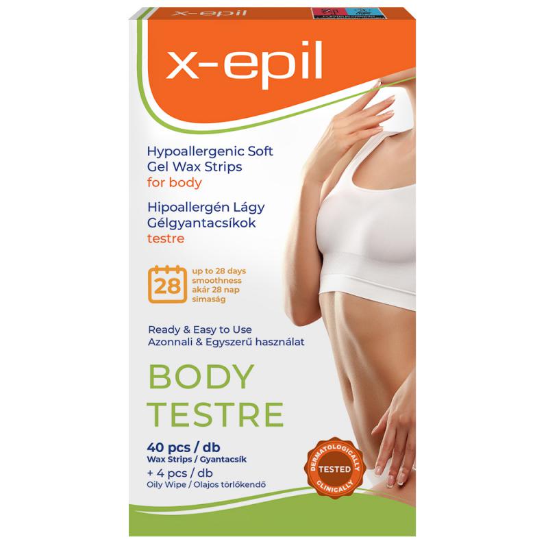 X-Epil Hipoallergén gélgyantacsíkok testre - 40db