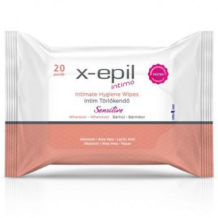 X-Epil Intimo Intim törlőkendő - sensitive 20db