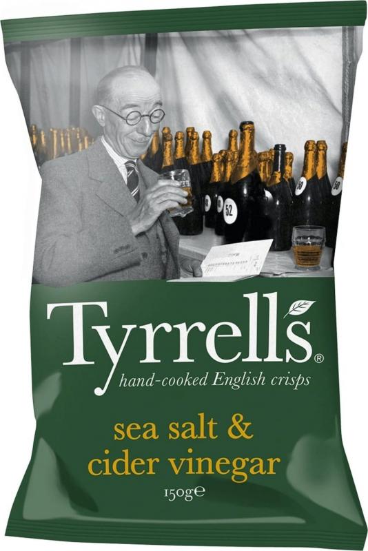 Tyrell's chips tengeri sós, ecetes izű UK 150 gramm