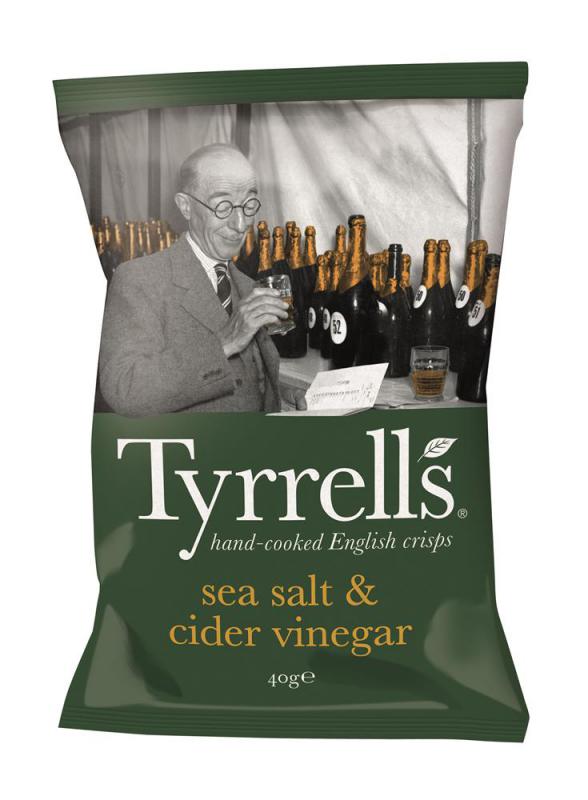 Tyrell's chips tengeri sós, ecetes izű UK 40 gramm