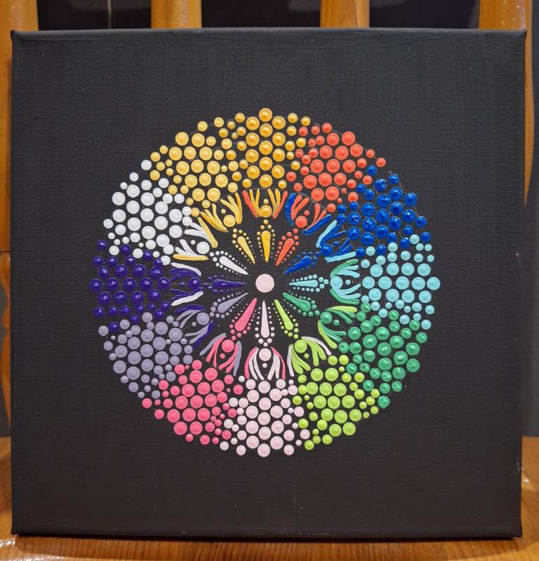 Színes forgatag - mandala falikép