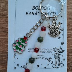 Karácsonyi kulcstartó karácsonyfa/angyalka