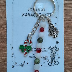 Karácsonyi kulcstartó karácsonyfa/cukorkabot