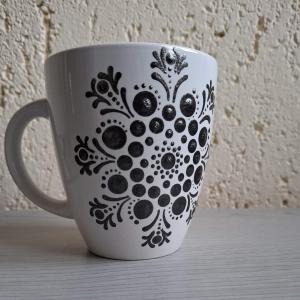 Mandala mintás bögre - szürke