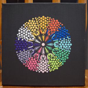 Színes forgatag - mandala falikép