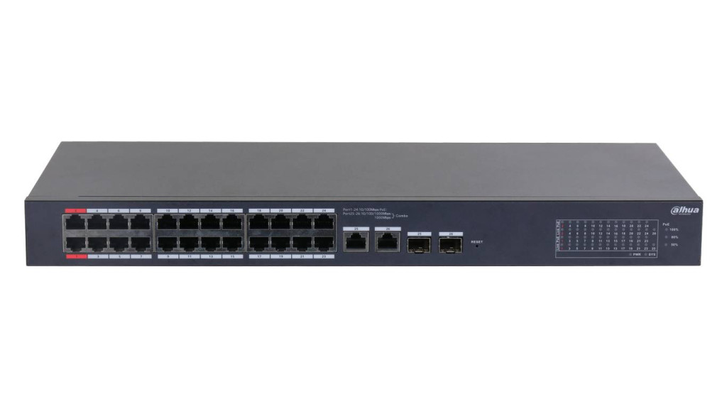 Dahua 24-port menedzselhető POE switch (CS4226-24ET-375)